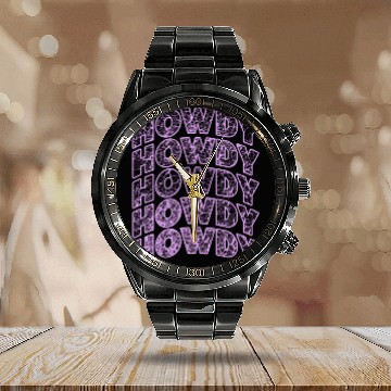 Discover Western Country Texas Cowboy Hat Calendar Steel Band Watch