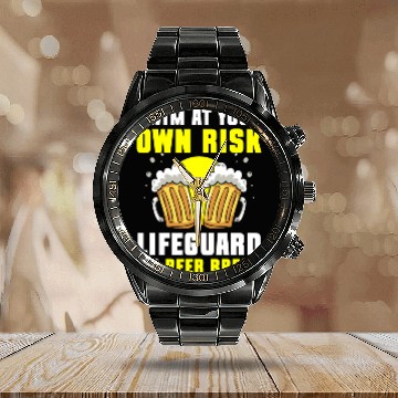 Discover Lifeguard Pool Summer Calendar Steel Band Watch