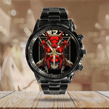 Discover Tengu Mecha Japanese Devil Tattoo Calendar Steel Band Watch