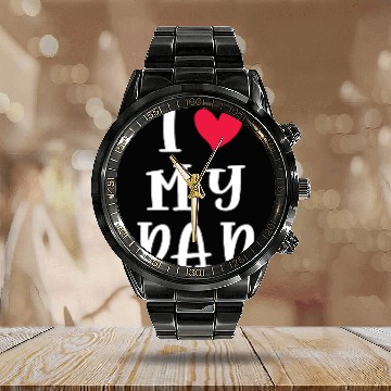Discover I Love My Dad, Gift for Dad Birthday Calendar Steel Band Watch