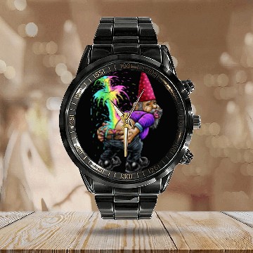 Discover Lady Boy Gnome Calendar Steel Band Watch