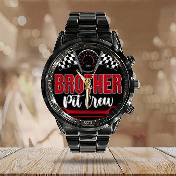 Discover Racing Family Brother Pit Crew Birthday Party Calendar Steel Band Watch