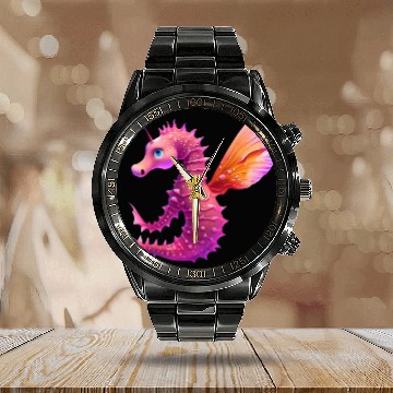 Discover Daisy The Fairy Sea Horse Calendar Steel Band Watch