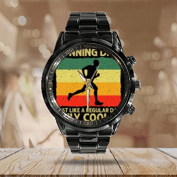 Discover Running Dad Marathon Runner Coach Marathoner Calendar Steel Band Watch