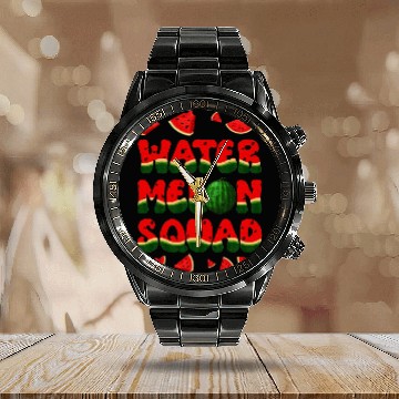 Discover Watermelon Design Fruit Lover Calendar Steel Band Watch