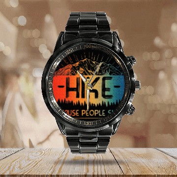 Discover Hiking Art Hiker Camping Nature Hiking Calendar Steel Band Watch