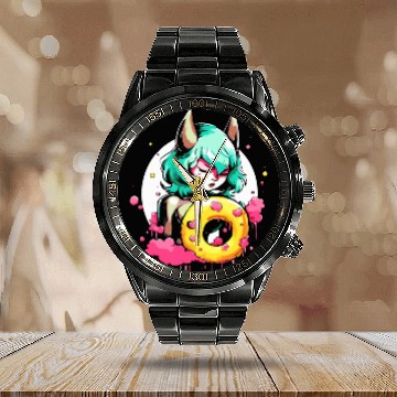 Discover The She-Devil of the Glazing Donut Calendar Steel Band Watch