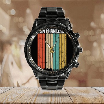 Discover San Francisco Vintage Calendar Steel Band Watch