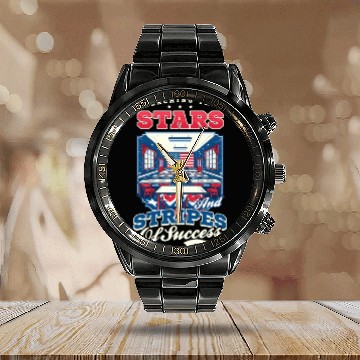 Discover Patriotic Teacher Teaching Stars Stripes Success Calendar Steel Band Watch