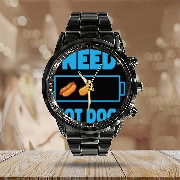 Discover Hot Dog Adult Battery Need Hot Calendar Steel Band Watch