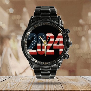 Discover funny quote 2024 cool for Trump lovers Calendar Steel Band Watch