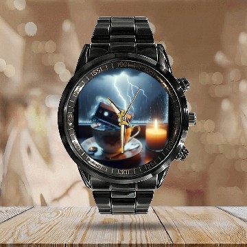 Discover A Teacup in a Storm Calendar Steel Band Watch