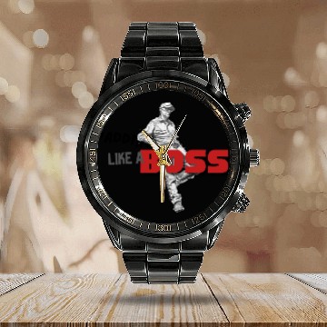 Discover Dadding like a Boss Calendar Steel Band Watch