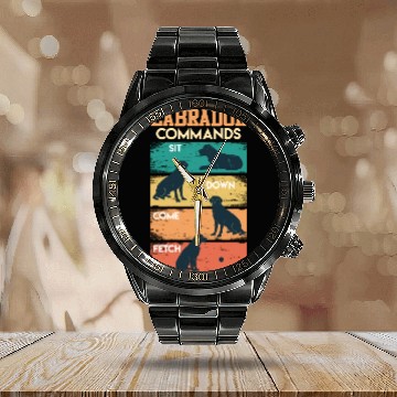 Discover Labrador COMMANDOS Labrador Lovers Funny Calendar Steel Band Watch