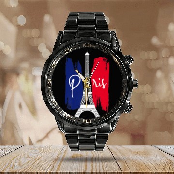 Discover Paris Clothing France Premium Calendar Steel Band Watch