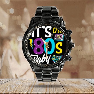 Discover Vintage 80s Clothes Premium Calendar Steel Band Watch