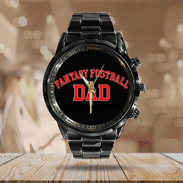 Discover FANTASY FOOTBALL DAD Calendar Steel Band Watch