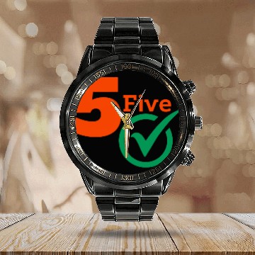 Discover The Number 5 Five Cool Calendar Steel Band Watch