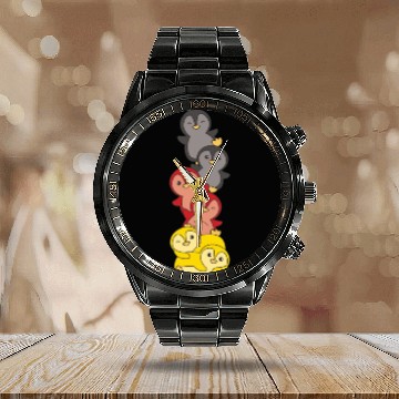 Discover German Flag Penguin German Germany Calendar Steel Band Watch