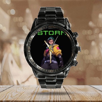 Discover She is the storm girl gamer Calendar Steel Band Watch
