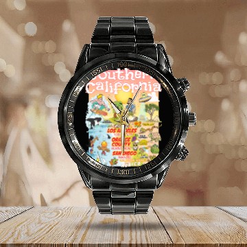 Discover Southern California Paradise Calendar Steel Band Watch