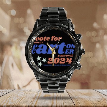 Discover Vote Beyonce and Dolly 2024 Election Cowboy Carter Calendar Steel Band Watch