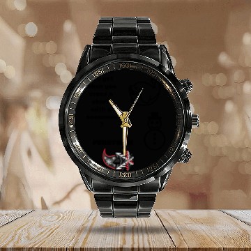 Discover snowman/shark cross Calendar Steel Band Watch