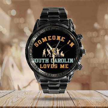 Discover Someone In South Carolina Loves Me Calendar Steel Band Watch