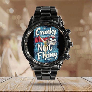 Discover Cranky When Not Flying Calendar Steel Band Watch