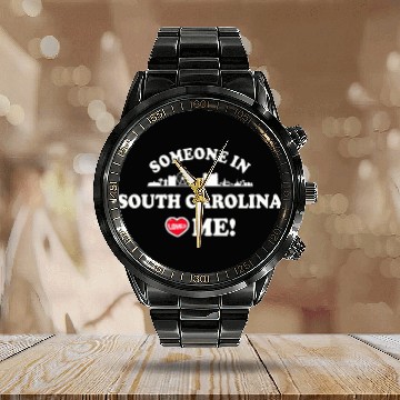 Discover Someone In South Carolina Loves Me Calendar Steel Band Watch