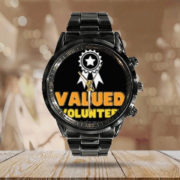 Discover Volunteer Appreciation Ribbon Calendar Steel Band Watch