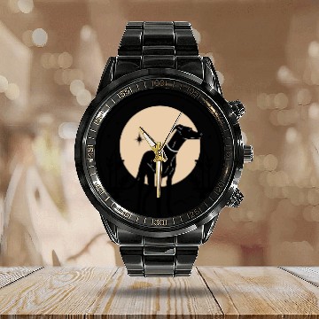 Discover Greyhound Tarot Card Greyhound Celestial Dog Calendar Steel Band Watch