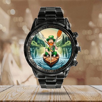 Discover St. Patrick's Day Shamrock St Paddy's Day Kayak Calendar Steel Band Watch