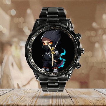 Discover Chibi Dragon Ninja Character Calendar Steel Band Watch