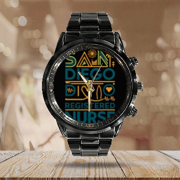 Discover San Diego Registered Nurse Graphic Design Calendar Steel Band Watch
