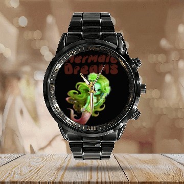 Discover Mermaid Dreams and Summer Vibes Calendar Steel Band Watch