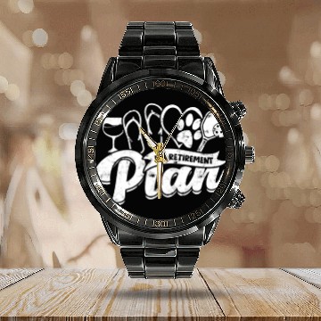 Discover My Retirement Plan - Pickleball Calendar Steel Band Watch