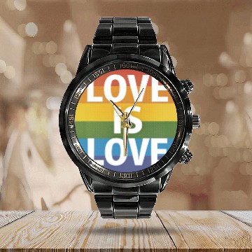 Discover LGBTQ Love is Love Calendar Steel Band Watch