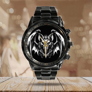 Discover Dark Art Bat Beast with Wings Animal Horror Grunge Calendar Steel Band Watch