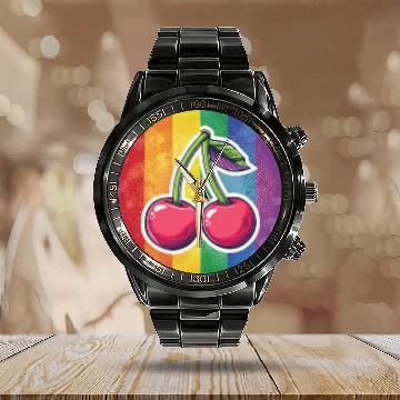 Discover LGBTQ Cherry Calendar Steel Band Watch