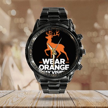Discover Ultimate Deer Hunting Lifestyle: Celebrate Calendar Steel Band Watch