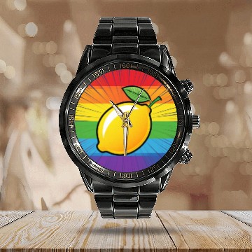 Discover LGBTQ Lemon Calendar Steel Band Watch
