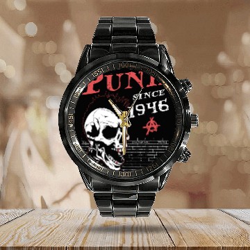 Discover 78 Years Old and Still Punk, Punks Not Dead, Punk Calendar Steel Band Watch