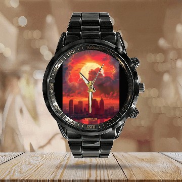 Discover Sunset in Detroit Michigan Calendar Steel Band Watch