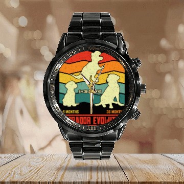 Discover Labrador Lover LABRADOR EVOLUTION Funny Calendar Steel Band Watch