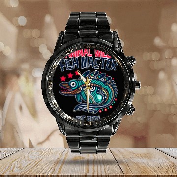 Discover Fish Master River Calendar Steel Band Watch