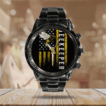 Discover Beekeeper Nature Insects Calendar Steel Band Watch