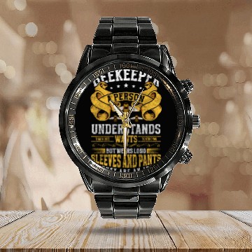 Discover Honey Nature Breeder Beekeeping Calendar Steel Band Watch