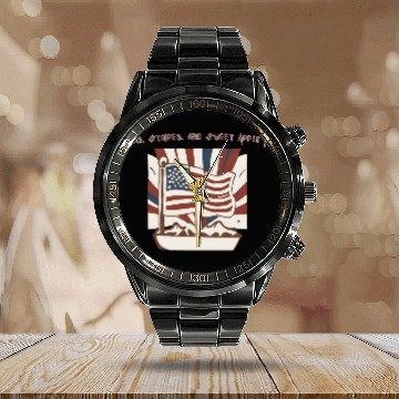 Discover Stars, Stripes, and Sweet Apple Pies! Calendar Steel Band Watch