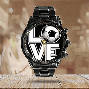 Discover Futsal LOVE Funny Soccer Futsal Coach Calendar Steel Band Watch